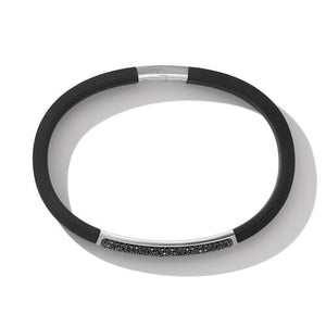 Streamline ID Black Rubber Bracelet with Pavé Black Diamonds