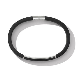 Streamline ID Black Rubber Bracelet with Black Onyx