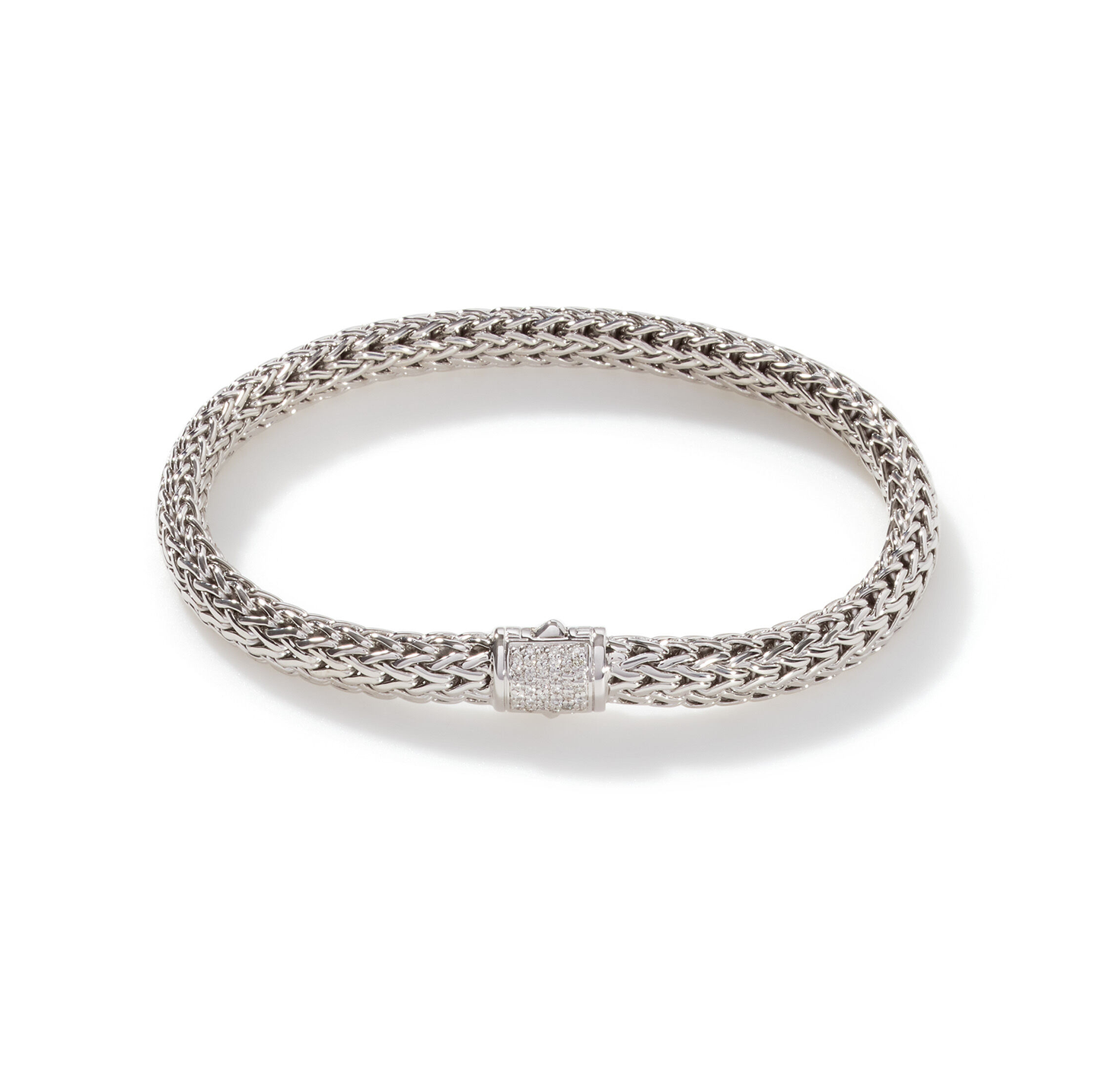 John Hardy Classic Chain Small Bracelet with Diamond Clasp