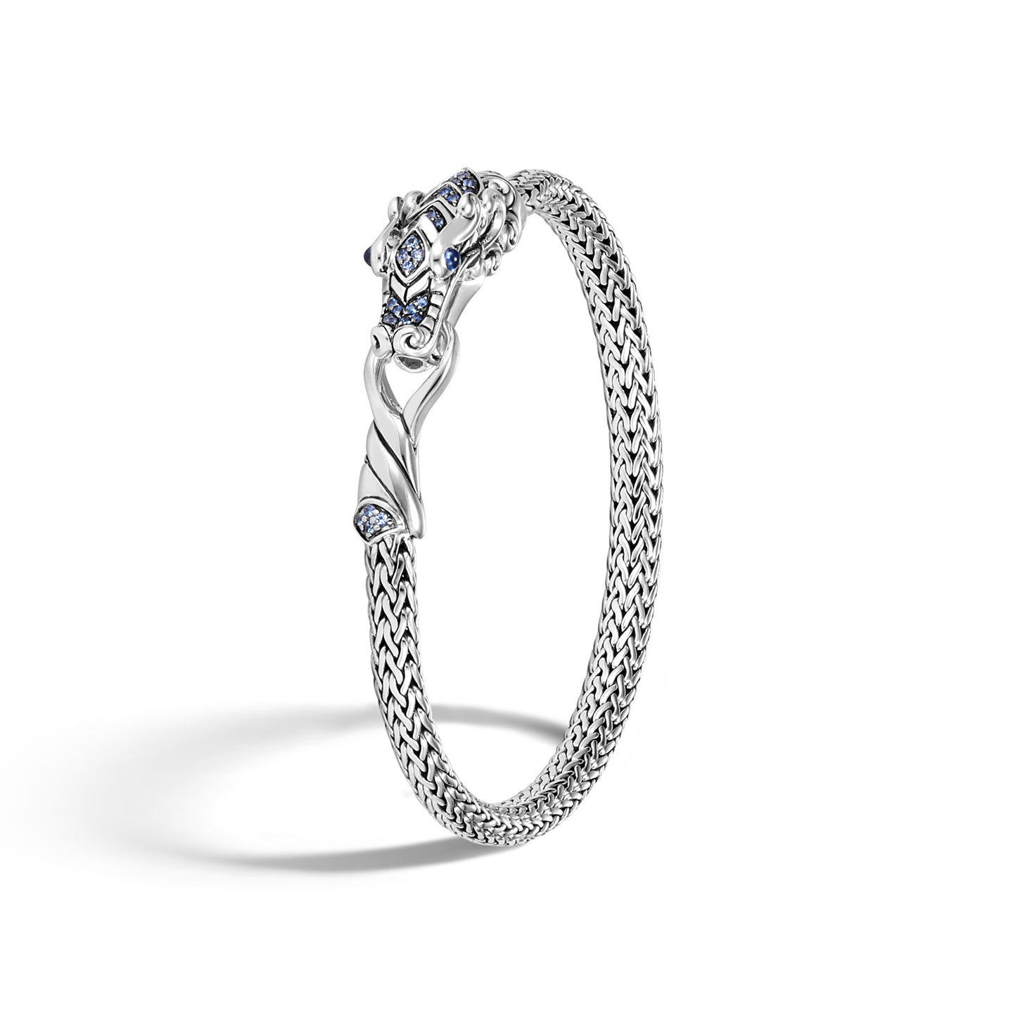 John Hardy Legends Sterling Silver Bracelet with Blue Sapphire Naga Head Station