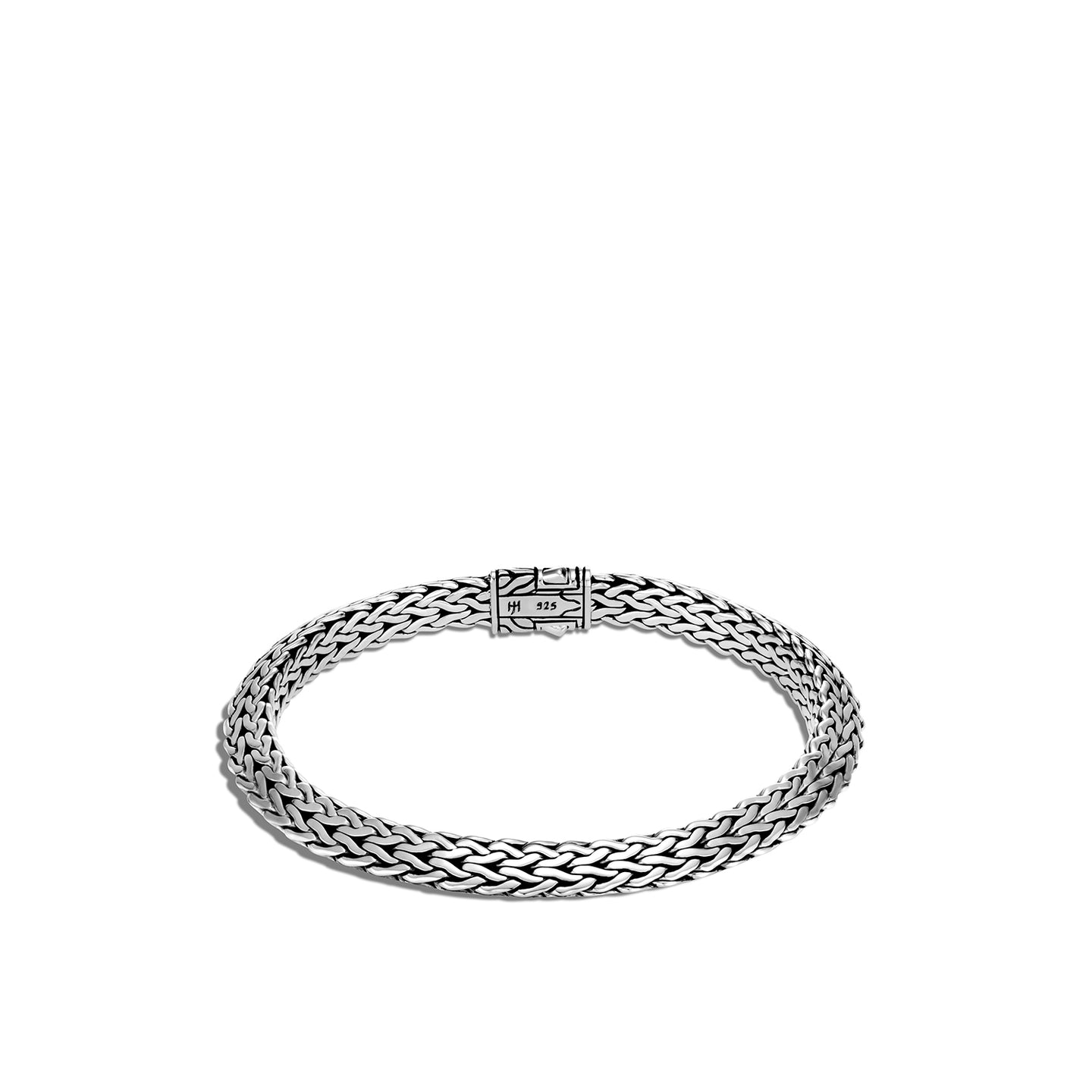 John Hardy Tiga Classic Chain Sterling Silver Bracelet with Black Sapphire Clasp
