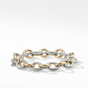 David Yurman Oval Large Link Bracelet with Sterling Silver and Gold
