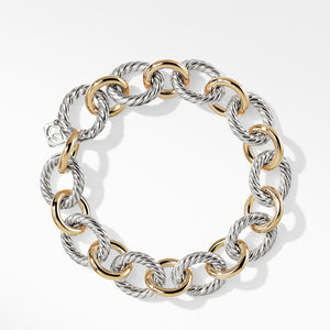 David Yurman Oval Large Link 7.5" Bracelet with Gold
