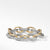 David Yurman Silver Extra-Large Oval Link Bracelet with 18K Gold