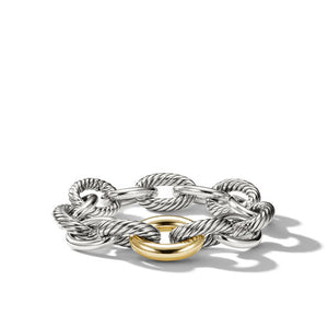 Extra-Large Oval Link Bracelet with 18K Gold, 7"