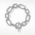 Cushion Link Bracelet with Blue Sapphires, 12.5mm, Size Medium