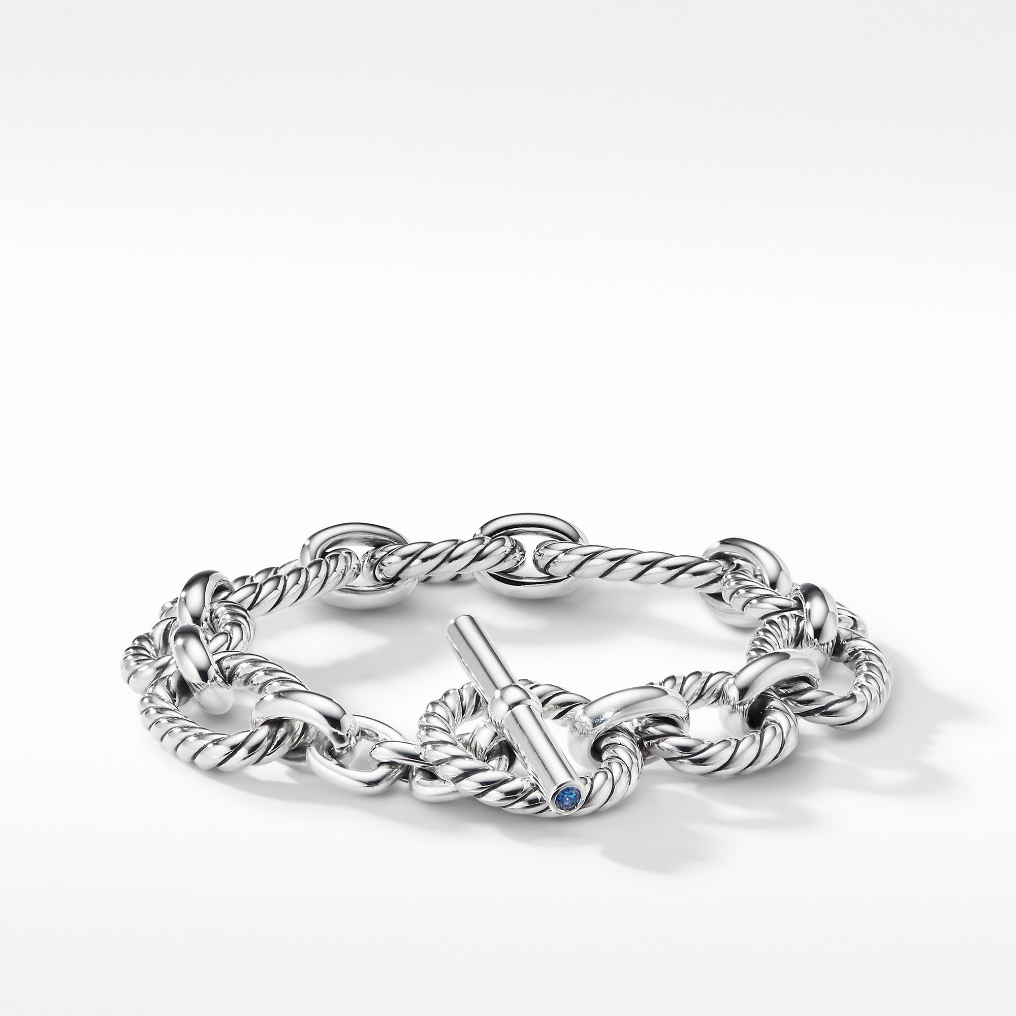 Cushion link bracelet with blue sapphires discount