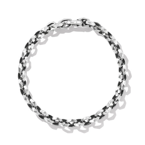 Torqued Faceted Chain Link Bracelet, Size Medium