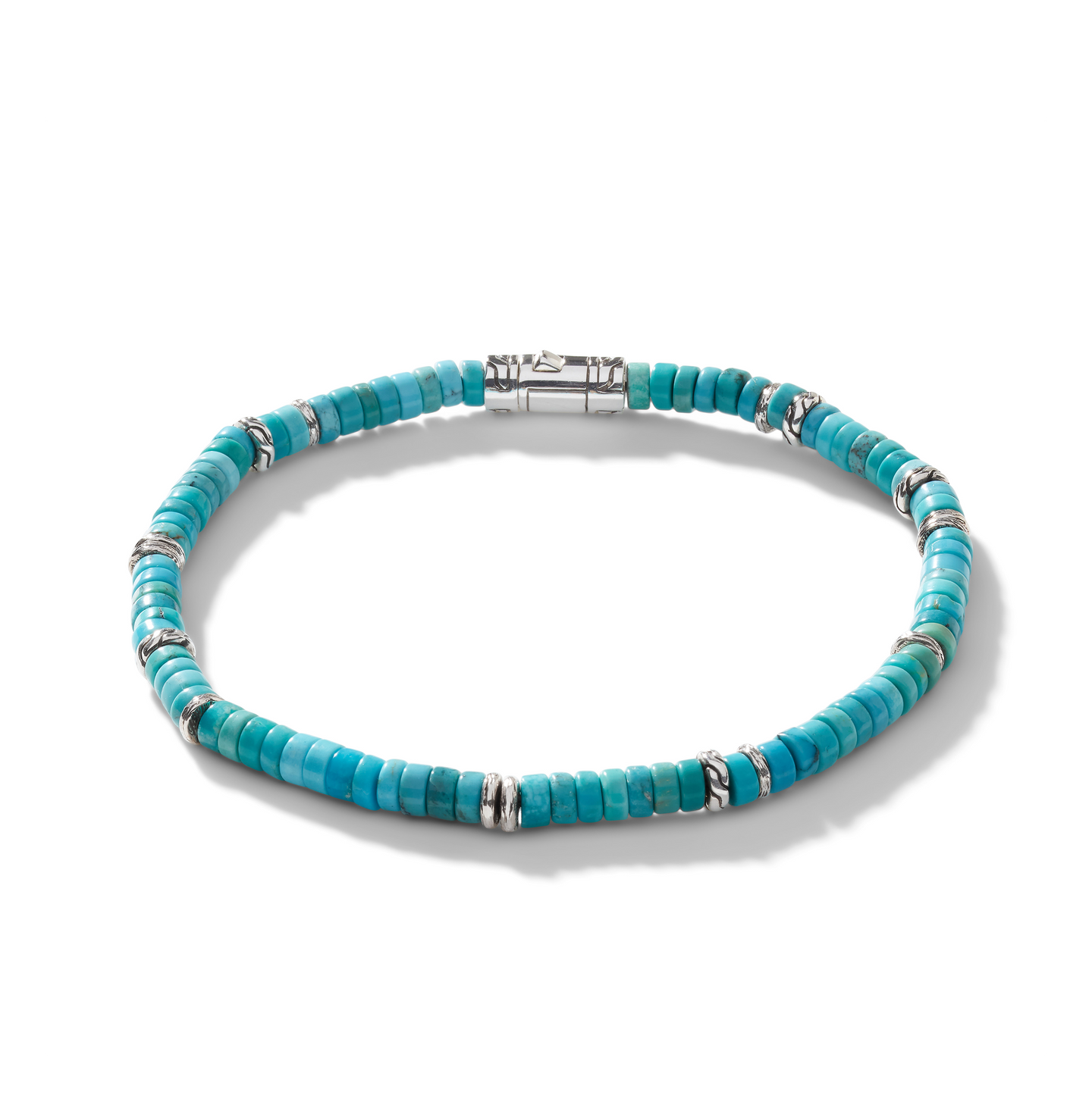 John Hardy Classic Chain Bracelet with Heishi Turquoise Beads