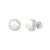 Sabel Pearl 14K White Gold Pearl and Diamond Halo Stud Earrings