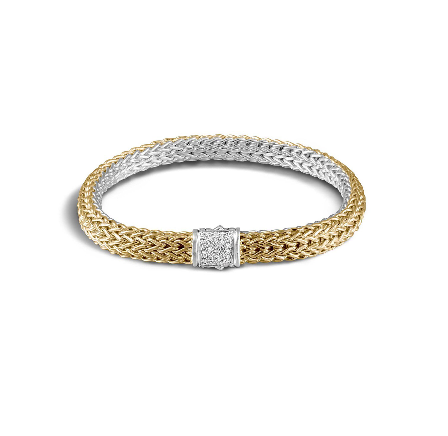 John Hardy Chain Reversible Bracelet Diamond Pavé