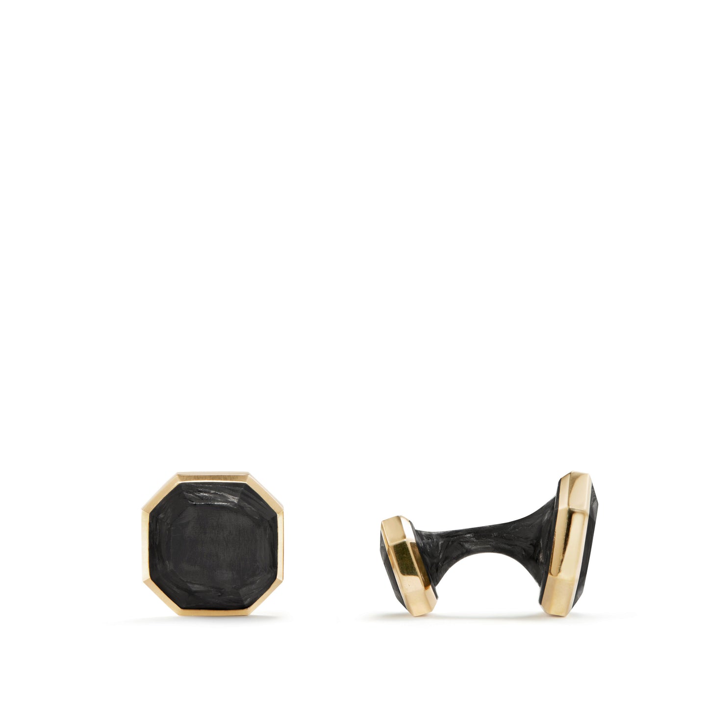 Forged Carbon Cufflinks in 18K Gold