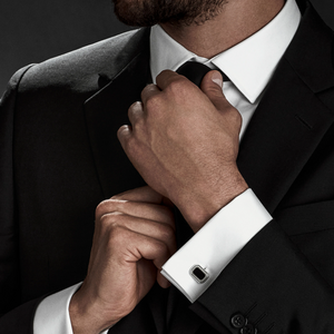 Deco Cufflinks with Black Onyx