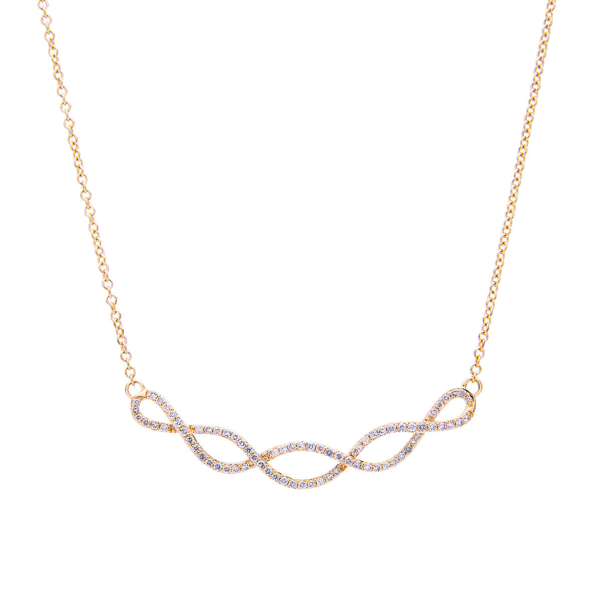 Sabel Collection 14K Yellow Gold Diamond Infinity Crossover Necklace