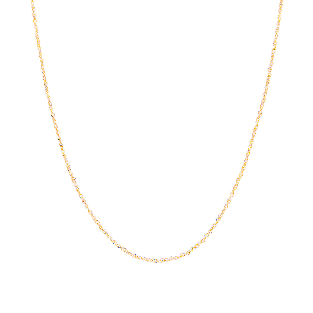 Fink's Jewelers 14K Gold 1.25mm Singapore Sparkle Chain Necklace