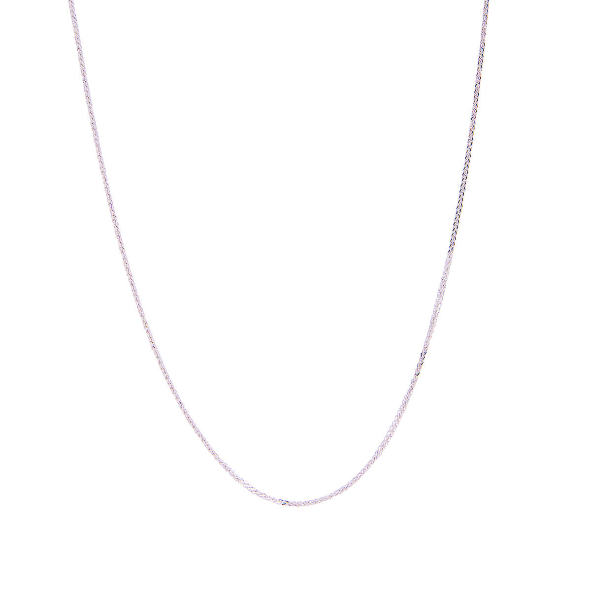 Fink's Jewelers 14K White Gold .85mm Square Wheat Chain Necklace