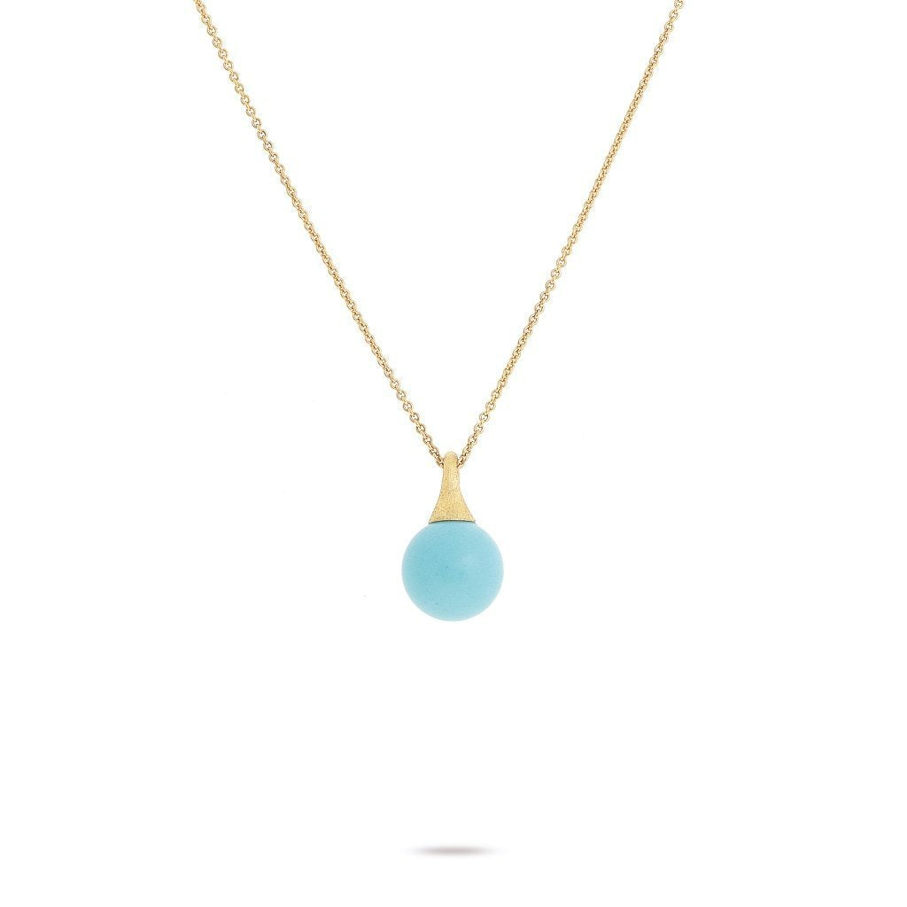 Marco Bicego Africa 18K Yellow Gold Turquoise Boule Pendant Necklace