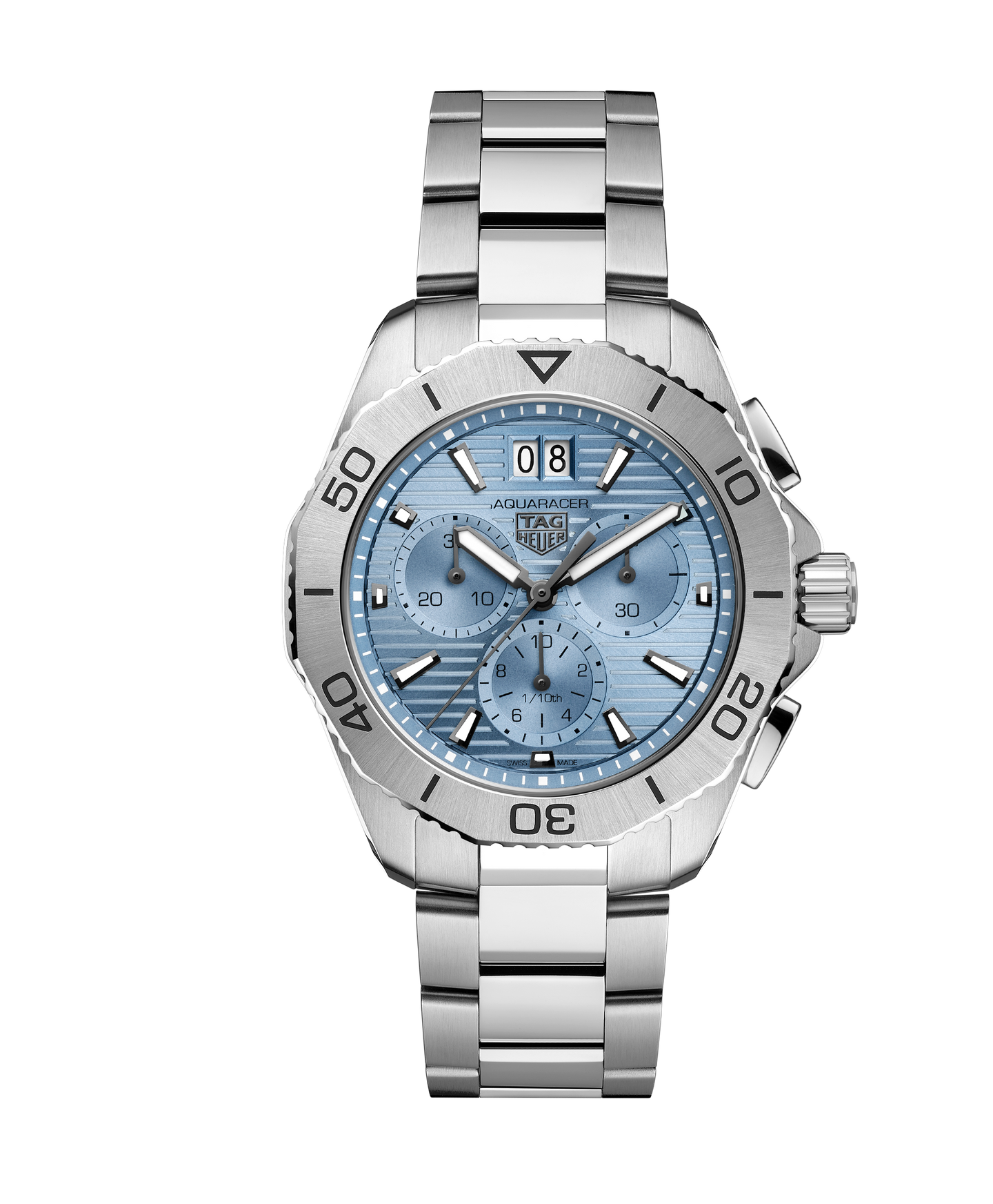 TAG Heuer Aquaracer Professional 200 Date Watch with Light Blue Dial