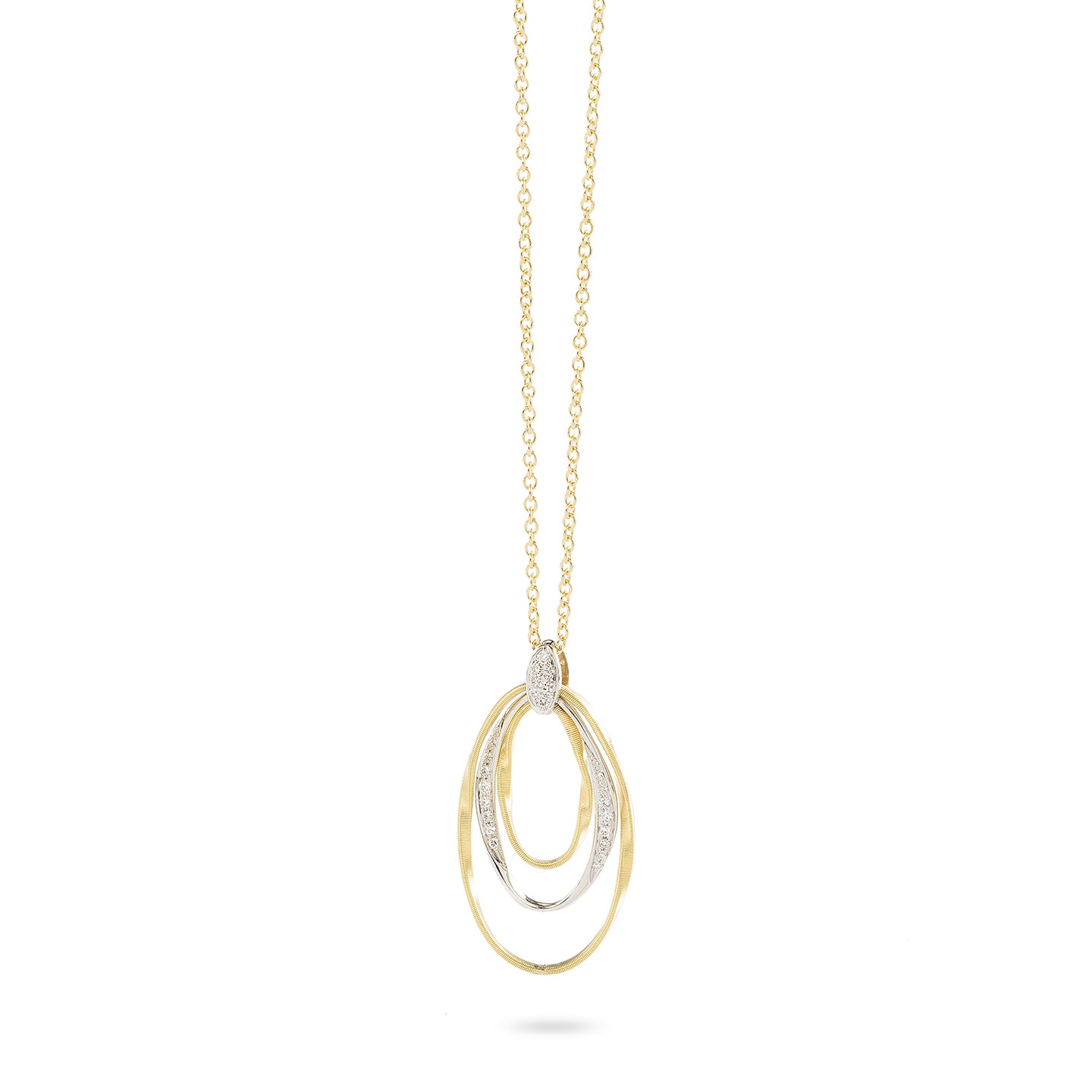 Marco Bicego Marrakech Onde 18K Yellow Gold and Diamond Open Oval Pendant