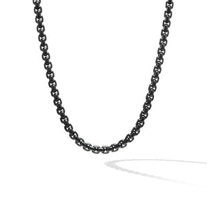 Box Chain Necklace in Stainless Steel and Sterling Silver, 24"