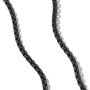 Box Chain Necklace in Stainless Steel and Sterling Silver, 24"