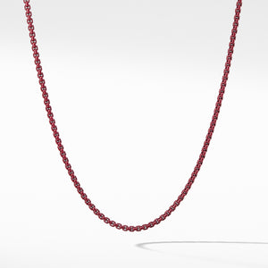 Box Chain Necklace in Burgundy, 26" Length