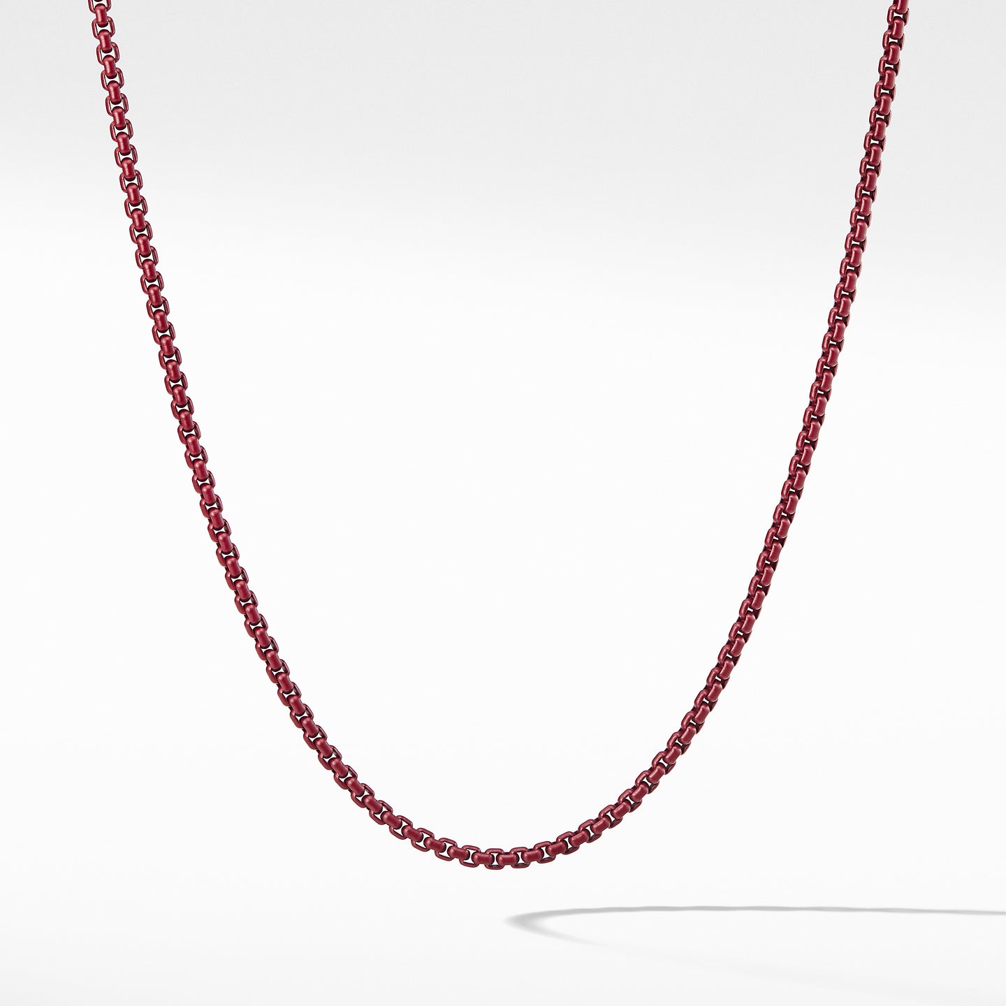 Box Chain Necklace in Burgundy, 26