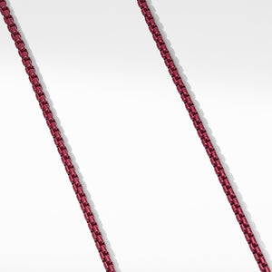 Box Chain Necklace in Burgundy, 26" Length