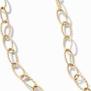 David Yurman Stax Elongated Oval Link Necklace in 18K Yellow Gold