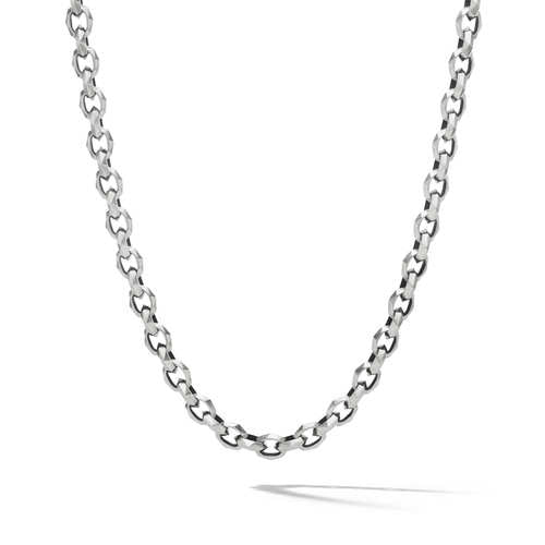 Torqued Faceted Chain Link Necklace, 26