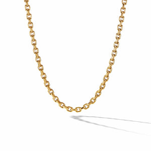 18K Yellow Gold Deco Link Necklace, 24"