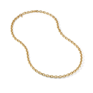 18K Yellow Gold Deco Link Necklace, 24"