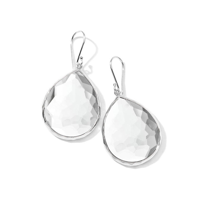 IPPOLITA Wonderland Sterling Silver Large Gemstone Teardrop Earrings in Clear Quartz