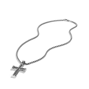 David Yurman Chevron Cross Pendant with Black Diamonds