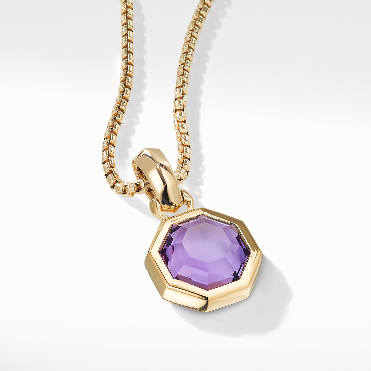 Octagon Cut Amulet with Amethyst in 18K Gold