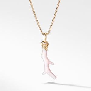 Coral Amulet in Pink Opal with 18K Gold