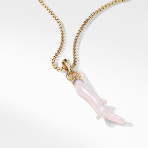 Coral Amulet in Pink Opal with 18K Gold