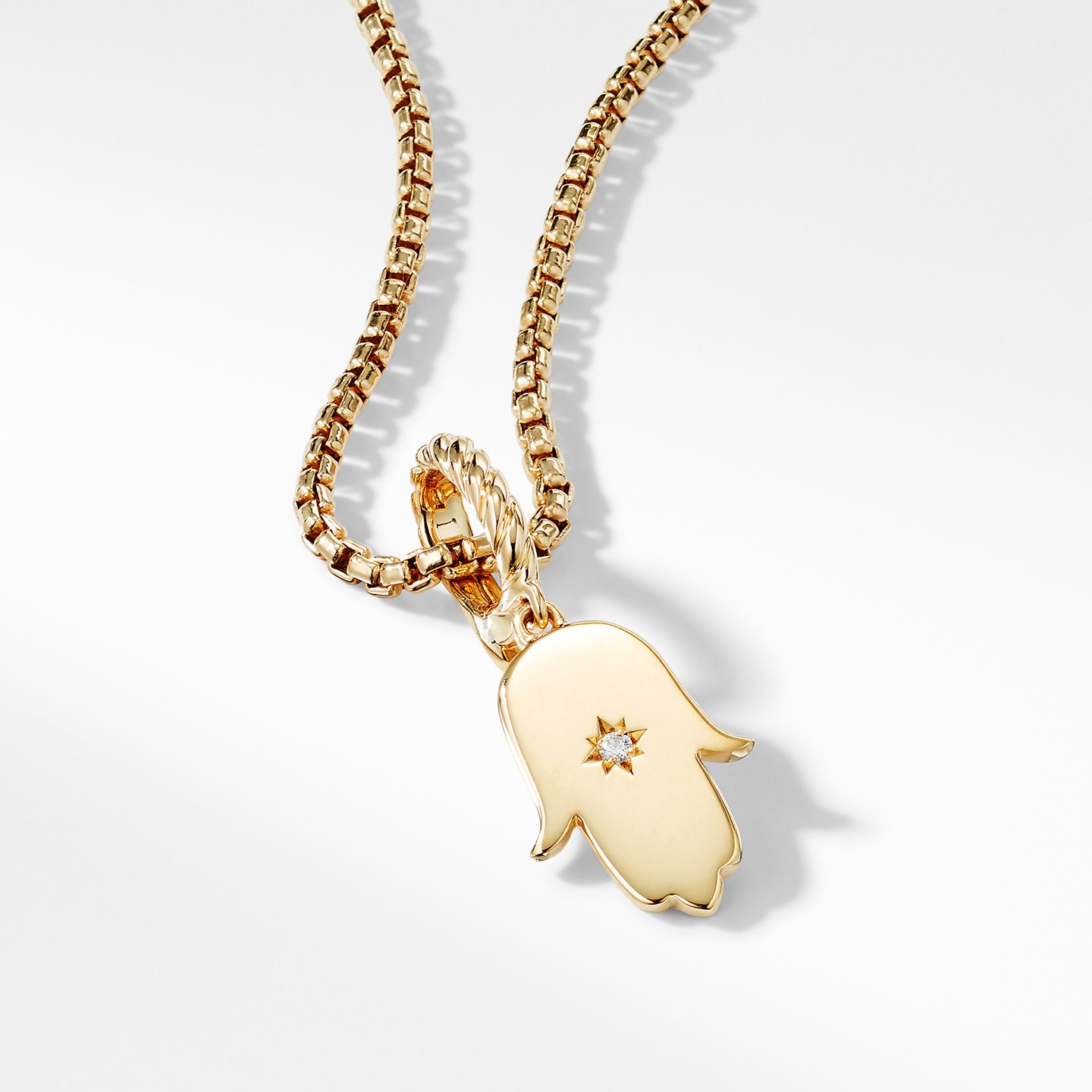 Hamsa Amulet with Diamonds in 18K Gold
