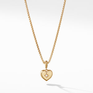 Compass Heart Pendant in 18K Yellow Gold with Diamonds