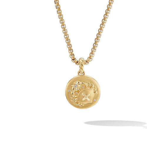 Cancer Amulet in 18K Yellow Gold with Diamonds