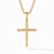 Modern Renaissance Cross Pendant in 18K Yellow Gold with Diamonds