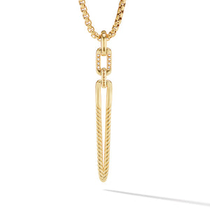 Stax Elongated Pendant in 18K Yellow Gold with Pavé Diamonds