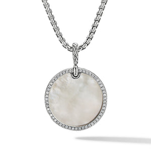 David Yurman DY Elements Mother of Pearl Disc Pendant with Diamonds