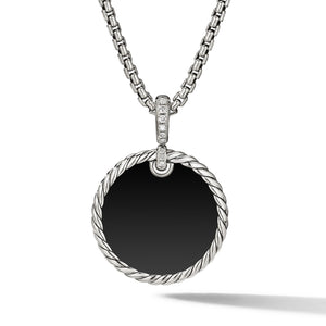 David Yurman DY Elements Black Onyx Reversible Disc Pendant with Diamonds