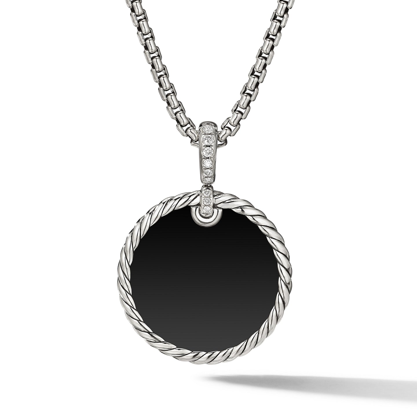 David Yurman DY Elements Black Onyx Reversible Disc Pendant with Diamonds