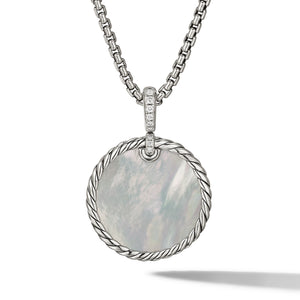 David Yurman DY Elements Mother of Pearl Reversible Disc Pendant with Diamonds