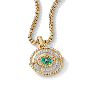 David Yurman Evil Eye Amulet with Emeralds & Diamonds