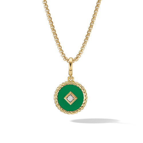 Cable Collectibles Emerald Green Enamel Charm with 18K Yellow Gold and Diamonds