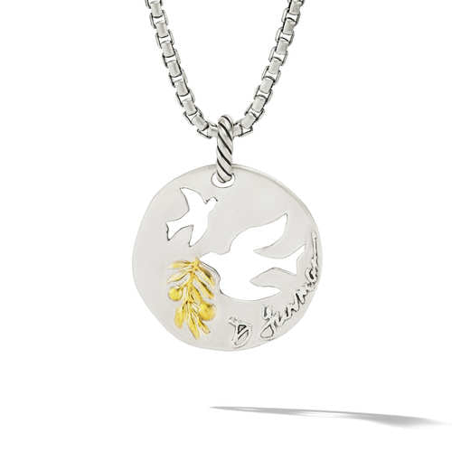 DY Elements Dove Pendant with 18K Yellow Gold