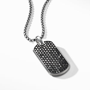 David Yurman Men's Streamline ID Tag with Black Diamonds